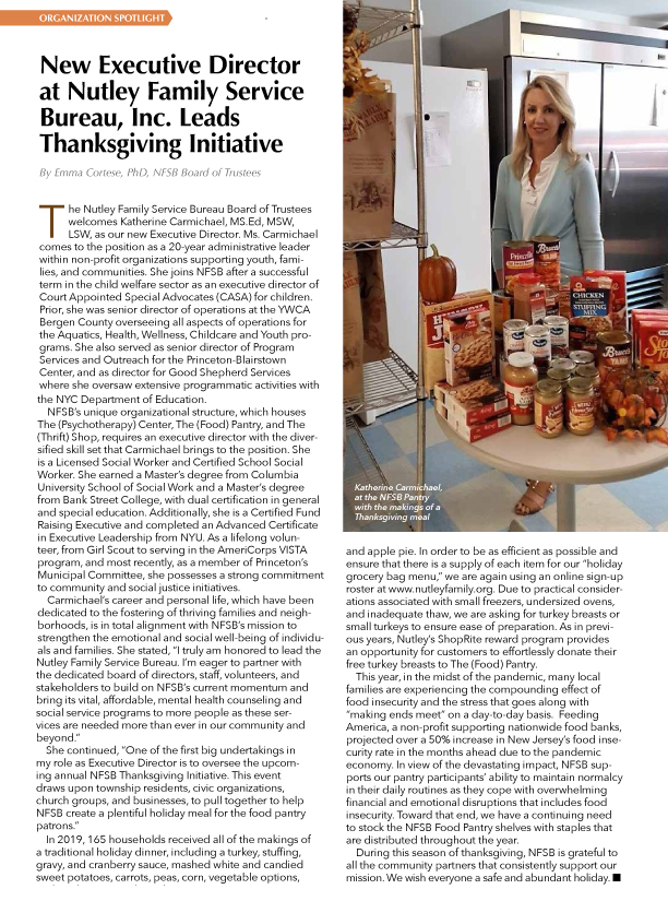 New NFSB Executive Director Leads Thanksgiving Initiative
