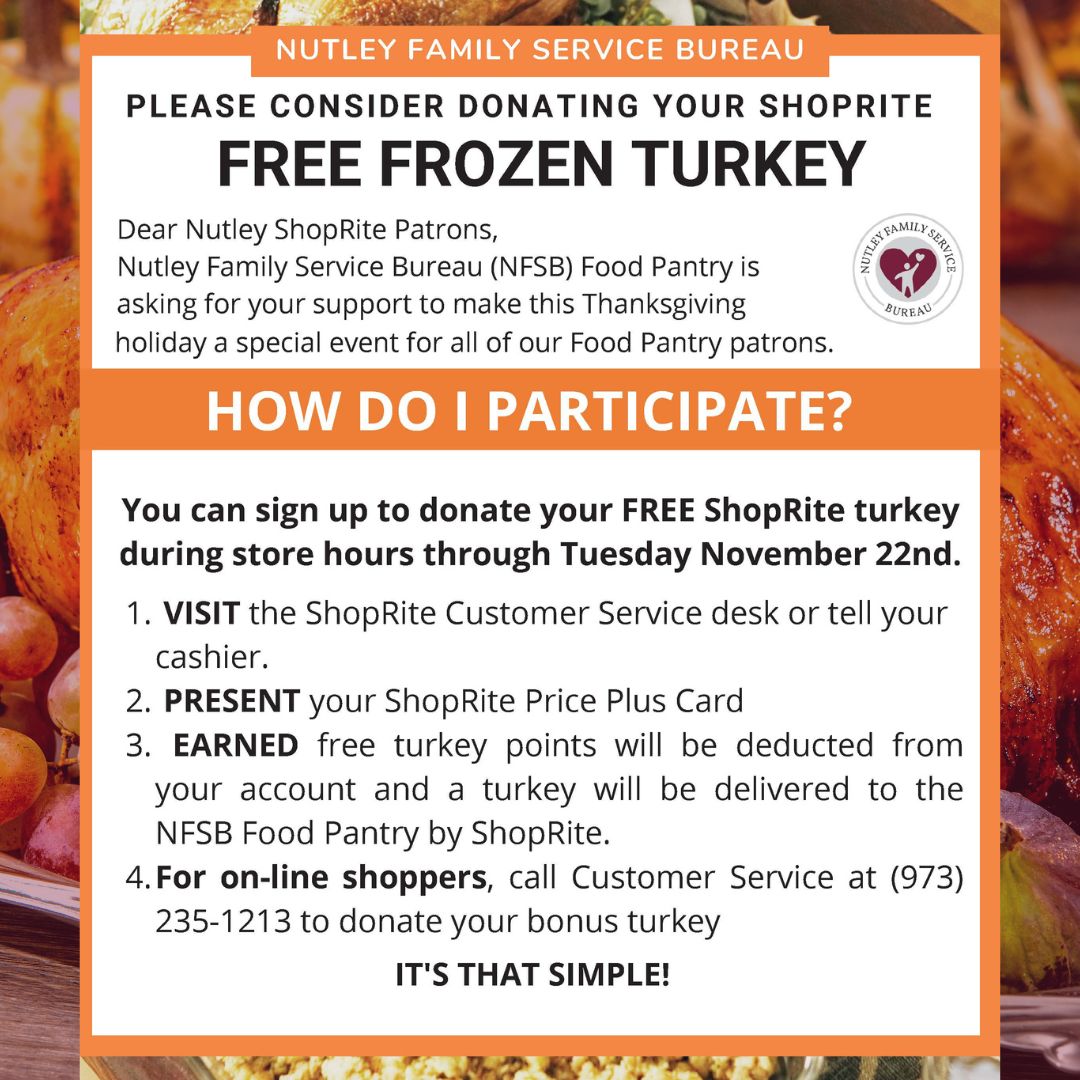 NFSB Shoprite Turkey Nutley Family Service Bureau